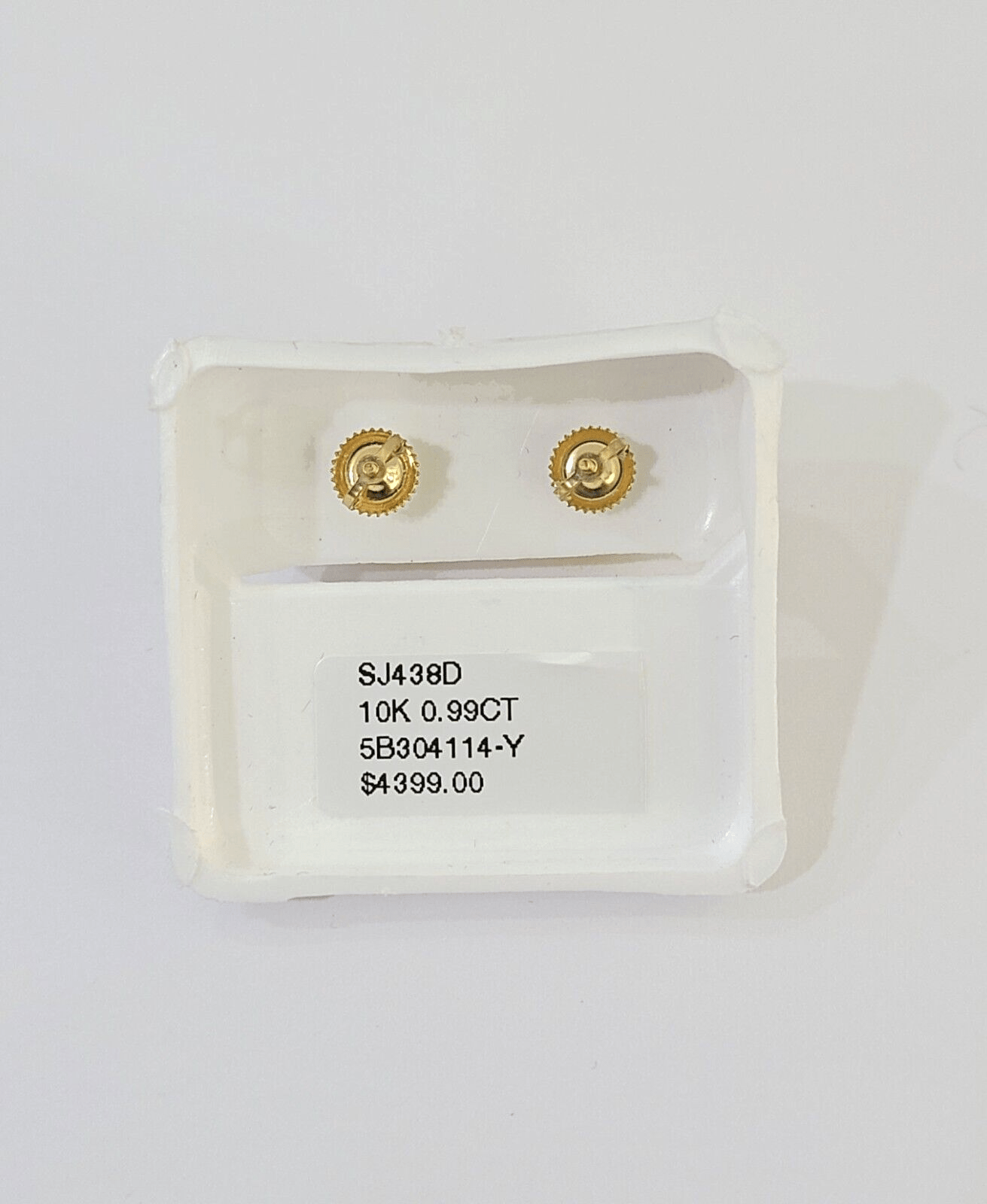 10k Yellow gold Earring with Real 0.99CT diamond screw - bag ,Women studs - GoldenlinQ